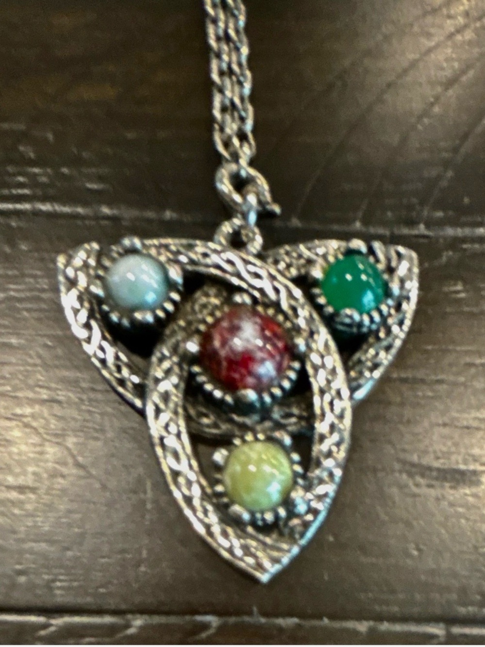Jacobite Celtic Agate Necklace Pendant Vintage